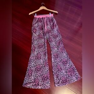 ROMWE Pink Leopard Print Flared Lounge Pants